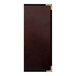A brown leather H. Risch, Inc. wine menu cover with gold trim.