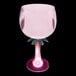 A customizable pink plastic goblet with a palm tree stem and a pink LED light.