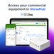 A white rectangular VersaTile WiFi-enabled electric current sensor kit for VersaHub.