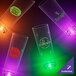 A close-up of a 24 oz. plastic cup with a green LED light.