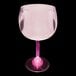 A customizable plastic goblet with pink LED lights.