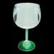 A customizable plastic goblet with a green stem and white lights.