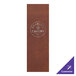 A brown rectangular H. Risch, Inc. leather menu board with a logo.