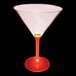 A customizable plastic martini glass with a red LED light on it.