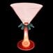 A customizable plastic martini glass with a palm tree stem and a red LED light.
