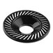 A black circular AvaMix pulp strainer with holes.