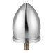 A close-up of a silver Lancaster Table & Seating umbrella screw cap with a screw.