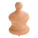 A wooden umbrella screw cap on a table.