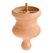 A close up of a Lancaster Table & Seating wooden umbrella screw cap.