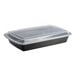 A black rectangular Choice plastic container with clear lid.