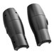 A pair of black plastic Lancaster Table & Seating umbrella pole shells.