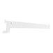 A white plastic Avantco Refrigeration shelf bracket.