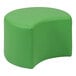 A green flexible soft seating ottoman with a curved top.