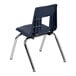 A Flash Furniture navy plastic classroom chair with chrome legs.