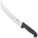 A Victorinox cimeter knife with a black handle.