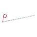 A white light strip with red and black wires.