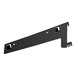 A black metal Avantco Refrigeration shelf bracket with holes.