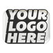 A white Cambro rectangular tray with the words "your logo here" in black.