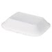 A white rectangular Huhtamaki Chinet molded fiber food tray on a white background.
