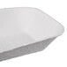 A white molded fiber rectangular food tray.
