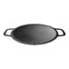 A black oval pan with two handles.