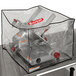 A large clear vinyl cover with a black border for a Berkel meat slicer.
