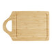 A Franmara bamboo cutting board with a handle.