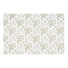 A white glassine candy box pad with gold floral pattern.