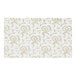 A white fabric pad with gold floral pattern.