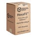 A brown HexaFil dispenser box with black text on a white background.