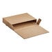 A brown cardboard box for 2-piece 1 lb. candy box with a lid open.