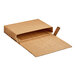 A brown cardboard mailer box with a lid open.