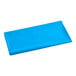 A blue plastic sheet on a white background.