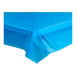 A blue plastic tablecloth in a blue plastic wrapper.