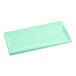 A mint green rectangular plastic table cover on a white background.