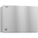 A stainless steel Hoshizaki water cooled ice machine with a logo.