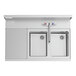 A Regency stainless steel underbar sink with two sinks and a left drainboard.