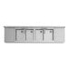 A Regency stainless steel underbar sink with (2) 12" drainboards and 2 faucets.