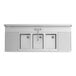 A Regency stainless steel underbar sink with three sinks and faucets.