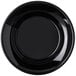 A black polycarbonate soup bowl with a round edge.