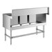 A Regency stainless steel underbar sink with three bowls and a left drainboard.