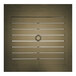 A square bronze aluminum dining table with a round center.