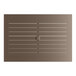 A rectangular brown table with white lines on it.