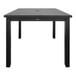 A Grosfillex Sigma volcanic black aluminum dining table with legs.