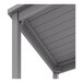 A close up of the metal structure of a Grosfillex Sigma Volcanic Black Aluminum Dining Table.