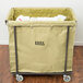 A Lavex laundry cart with a large canvas bag on a metal frame.