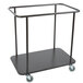 A black metal Lavex laundry cart with wheels and a canvas bag.