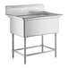 A Regency stainless steel one compartment commercial sink with legs.