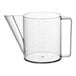 A clear plastic fat separator jug with spout and handle.