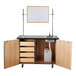 A National Public Seating mobile science cart with a sink and drawers.